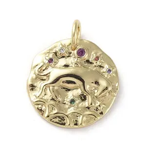 Brass Micro Pave Cubic Zirconia Pendants