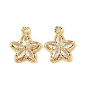 Brass Micro Pave Cubic Zirconia Pendants