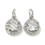 Brass Micro Pave Clear Cubic Zirconia Pendants