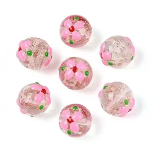 Luminous Handmade Gold Sand Lampwork Beads