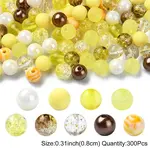 300Pcs 10 Styles Mixed Styles Transparent Acrylic Beads
