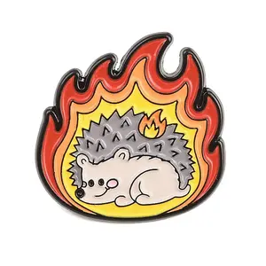 Flaming Animal Alloy Enamel Pins