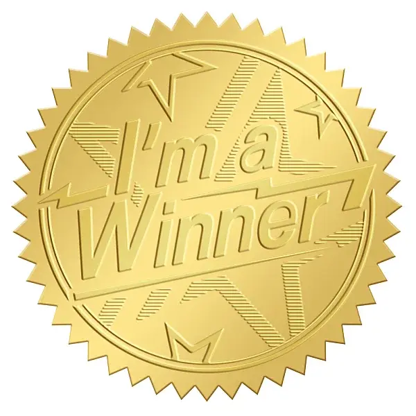 Plastic Self Adhesive Gold Foil Embossed Stickers