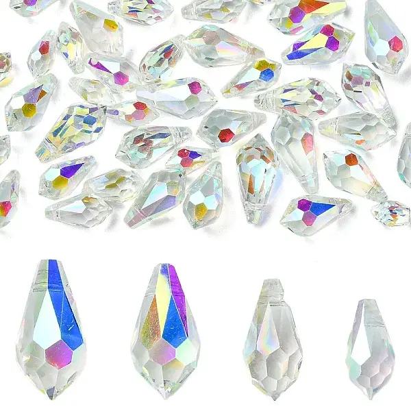 40Pcs 4 Styles Glass Charms