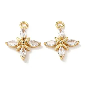 Brass Micro Pave Cubic Zirconia Pendants