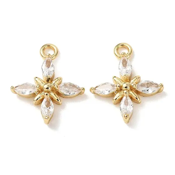 Brass Micro Pave Cubic Zirconia Pendants