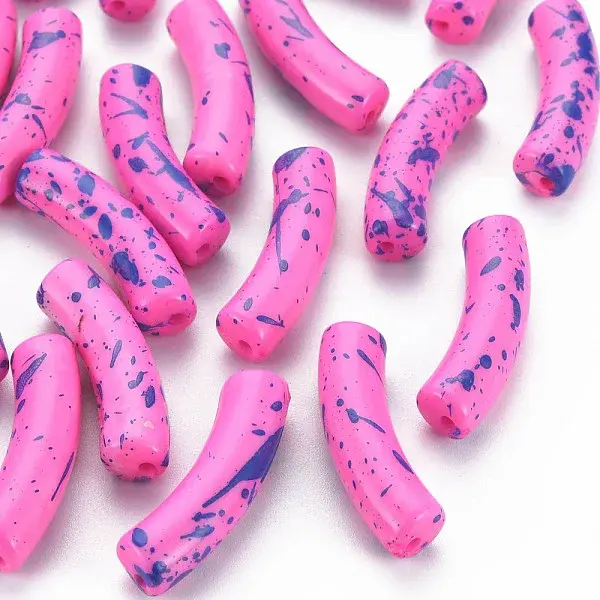 Opaque Spray Painted Acrylic Beads