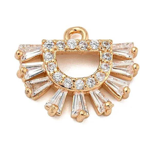 Brass Micro Pave Clear Cubic Zirconia Pendants