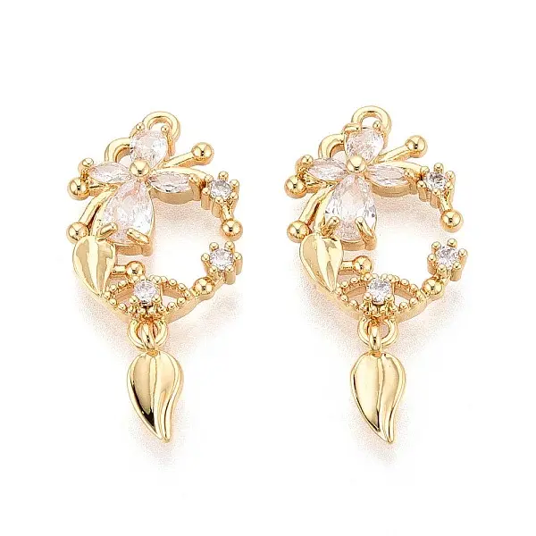 Brass Pave Clear Cubic Zirconia Pendants