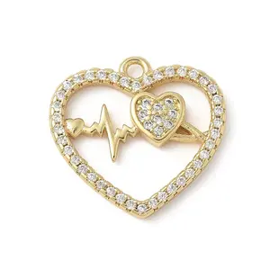 Brass Micro Pave Cubic Zirconia Pendants