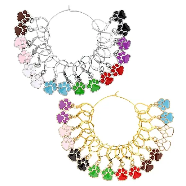 16Pcs 16 Styles Brass Locking Stitch Marker