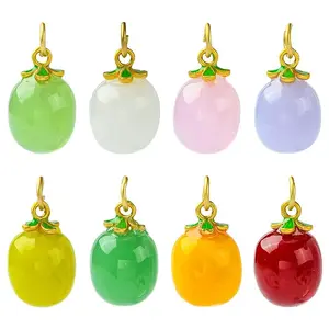 8Pcs 8 COlors Handmade Lampwork Pendants