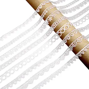 24 Yards 8 Styles Milk Fiber Lace Trim Ribbon