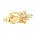 Brass Micro Pave Clear Cubic Zirconia Fold Over Clasps