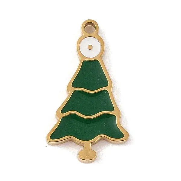Christmas Theme Ion Plating(IP) 304 Stainless Steel Enamel Charms