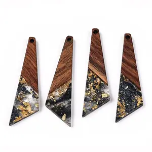 Transparent Resin & Walnut Wood Pendants