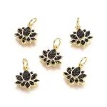 Brass Micro Pave Cubic Zirconia Charms