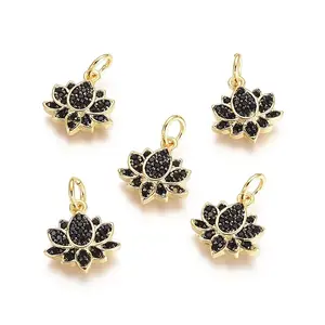 Brass Micro Pave Cubic Zirconia Charms