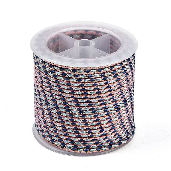 11M Polyester Braided Cord with Cotton Core & Metallic Thread
