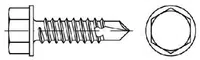 MDtools Šrouby samovývrtné TEX DIN 7504K, 6hranné, rozměr 3,9x19, balení 20 kusů Velikost: 3.9x16 mm