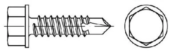 MDtools Šrouby samovývrtné TEX DIN 7504K, 6hranné, rozměr 3,9x19, balení 20 kusů Velikost: 3.9x16 mm