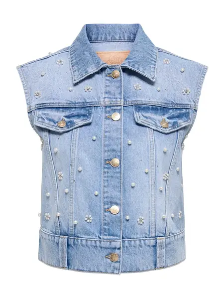 ONLY Vesta 'ONLONUR'  modrá denim / perlovo biela