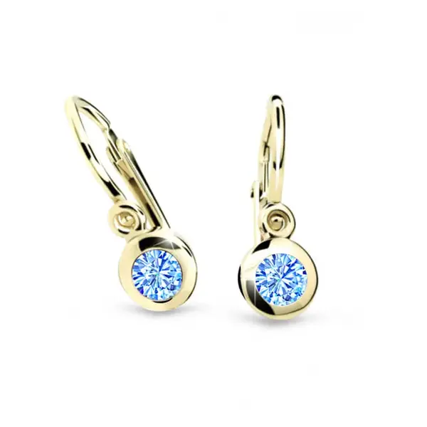 Cutie Jewellery Zlaté dětské náušnice C1537-10-X-1 světle modrá