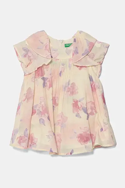 Dětské bavlněné šaty United Colors of Benetton růžová barva, mini, 4HYUGV02B