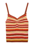 Pull&Bear Vyšívaný top  nebielená / hrdzavohnedá / tmavožltá / červená