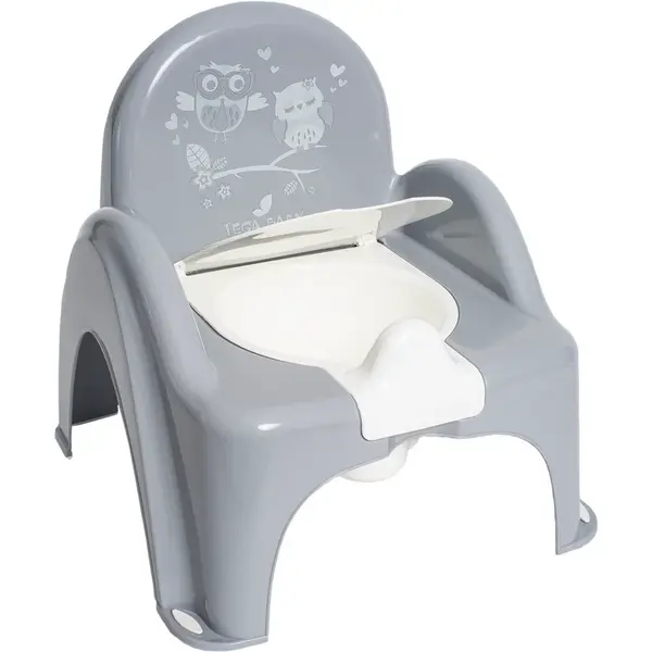 Tega Baby Dětský nočník s melodií a víkem, ergonomický - Sovičky v šedé