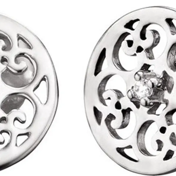 Engelsrufer Stříbrné náušnice s ornamentem a zirkony ERE-ORNA-ZI-ST