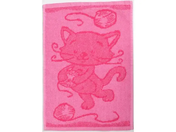 Detský uterák BEBÉ mačička ružový 30x50 cm