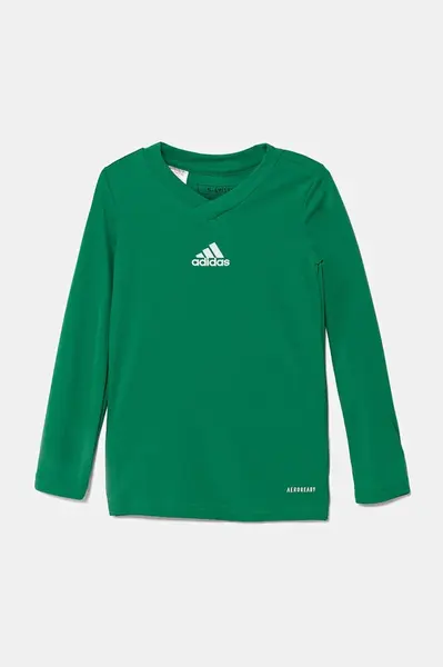 Dětské tričko s dlouhým rukávem adidas Performance zelená barva, s potiskem, GN7515