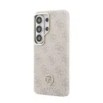 Zadní kryt Guess PU Leather 4G Strass Logo Gold Frame Magnetic pro Samsung Galaxy S26 Ultra, růžová
