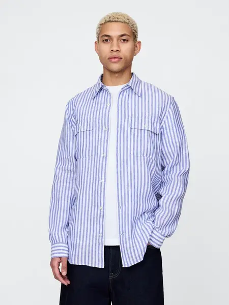GAP Lněná košile Classic Shirt - Pánské