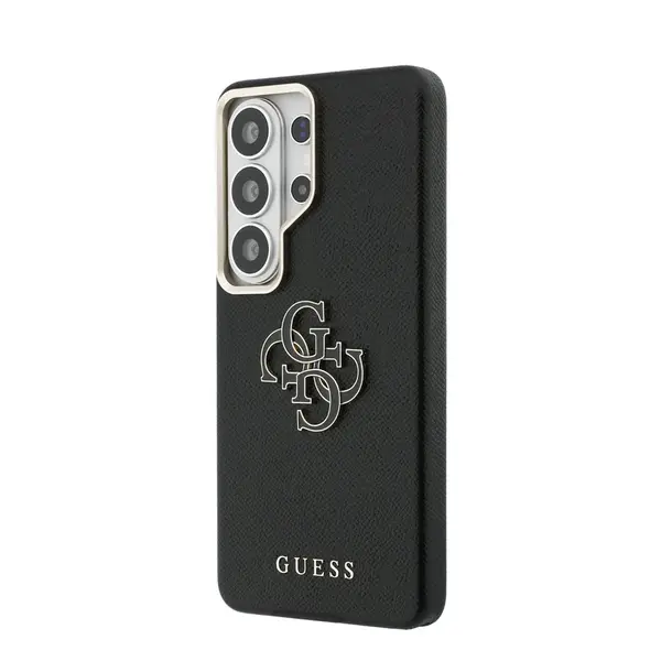 Zadní kryt Guess PU 4G Resin Metal Logo pro Samsung Galaxy S26 Ultra, černá