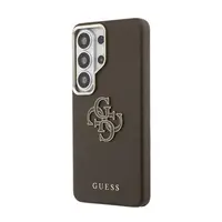 Zadní kryt Guess PU 4G Resin Metal Logo pro Samsung Galaxy S26+, hnědá