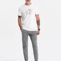 Ombre Men's JOGGERS pants with cargo pocket - gray