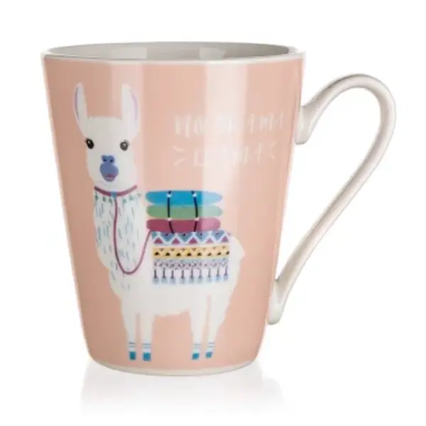 Hrnek Lama 320 ml, růžový