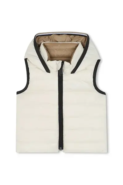 Dětská oboustranná péřová vesta BOSS béžová barva, J52474