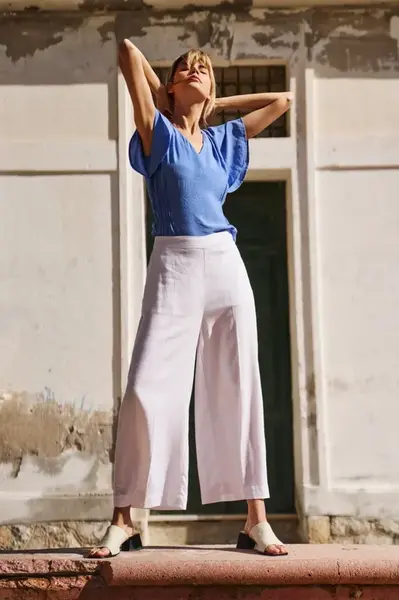 Marisse White Linen Culottes
