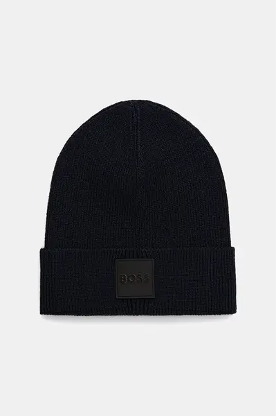 Čepice s vlnou BOSS Orange Foxxy_R_Hat tmavomodrá barva, 50546155