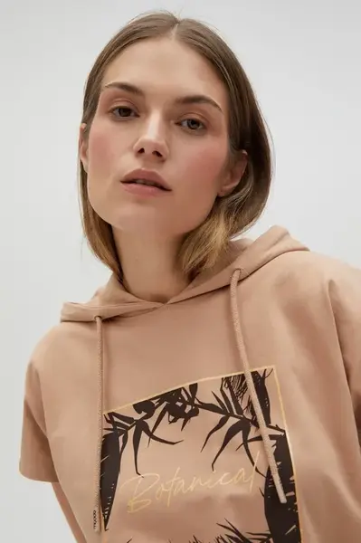 Marisse Women's Sweatshirt L-Bl-4604 L.Brown