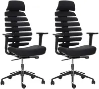 MERCURY 2PACK kancelářská židle FISH BONES PDH černý plast, černá 26-60, 3D područky (2 ks)
