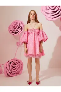 Koton Tyl Detailní Balónový rukáv Off-the-rameno šaty