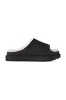 Semišové pantofle UGG Greenport Slide dámské, černá barva, na platformě, 1167610-BLK