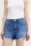 Džínové šortky Tommy Jeans dámské, modrá barva, high waist, DW0DW20096