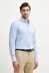 Košile BOSS pánská, modrá barva, regular, s italským límcem, 50539134