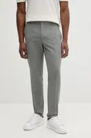Kalhoty s příměsí vlny Calvin Klein pánské, šedá barva, ve střihu chinos, K10K113949