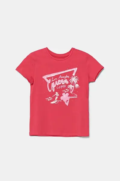 Dětské tričko Guess růžová barva, J5GI30 K6YW4